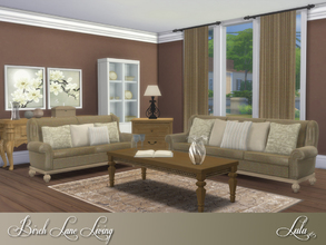 Sims 4 — Birch Lane Living  by Lulu265 — A comfy living room in muted browns and creams. Mix and match to suit all your
