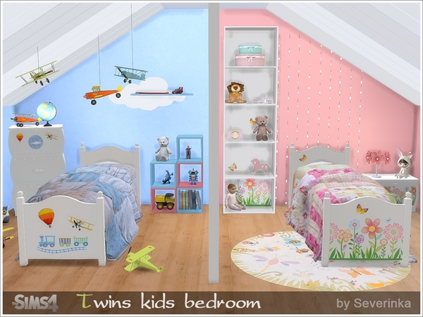 Sims 4 — Twins kidsroom by Severinka_ — A set of furniture and decor for the decoration of children's rooms on two