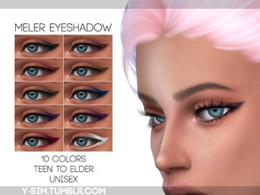 Sims 4 — [ Y ] - Meler Eyeshadow by Y-Sim — Simple eyeshadow with soft cut-crease. Works best with thin and simple