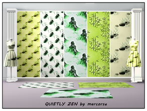Sims 3 — Quietly Zen_marcorse by marcorse — Five collected Themed patterns with a Zen influence. [if you don't want the