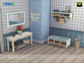 Sims 4 — Senan set hall by xyra332 — Set belonging to the set of country style, Senan, contains seat, rack, table,