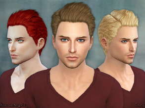 Sims 4 — DeAngelo - Conversion Hairstyle by Cazy — Hairstyle for Male, Teen through Elder. All LOD and hats fitted mesh