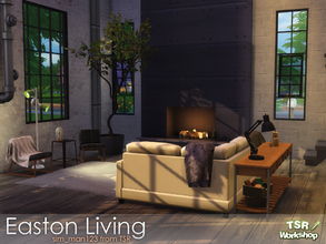 Sims 4 — Easton Living Room by sim_man123 — A modern-industrial living room, perfect for all of the penthouses and lofts