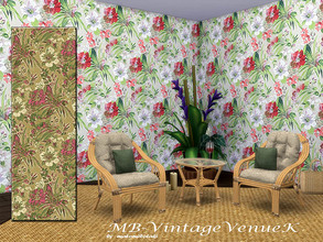 Sims 4 — MB-VintageVenueK by matomibotaki — MB-VintageVenueK, lovely floral vintage wallpaper, gives every room a cozy