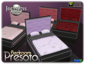 Sims 4 — presoto bed by jomsims — presoto bed double