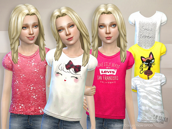 Sims 4 — T- Shirt Collection GP09 by lillka — T- Shirt Collection for Girls New item / 6 styles I hope you like it :)