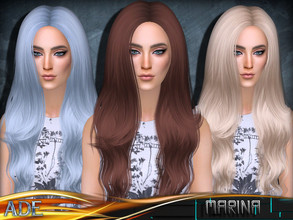 Sims 4 — Ade - Marina by Ade_Darma — New Hair mesh ll 27 colors + 9 ombres included ll no morph ll smooth bones