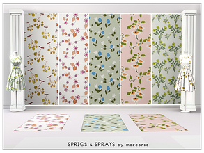 Sims 3 — Sprigs & Sprays_marcorse by marcorse — Five collected patterns based on sprigs and sprays. Wee