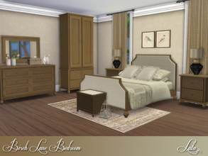 Sims 4 — Birch Lane Bedroom by Lulu265 — A bedroom to compliment the Birch lane Living Room, Mix and match, 3 colour