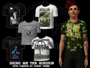 Sims 3 — Bring Me The Horizon T-Shirts for guys by Downy Fresh — Six high quality band T-shirts for your metalhead sims!