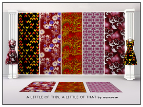 Sims 3 — A little of This, a Little of That_marcorse by marcorse — Five collected patterns in darker colours. Chevrons is