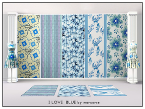 Sims 3 — I Love Blue_marcorse. by marcorse — Blue is such a versatile colour . . and I love it! here are five Fabric