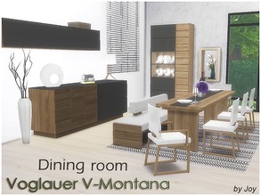 Sims 4 — Dining  room Voglauer V-Montana by Joy6 — A set of furniture for the dining room in a modern style Objects in