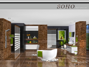 Sims 4 — Soho Bathroom by NynaeveDesign — Your sim's bathroom can effortlessly become a sanctuary for cleanliness,