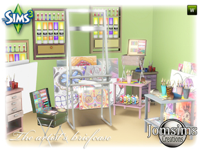 Sims 3 — the artist briefcase set by jomsims — Here For your Sims 3. New Artist corner, with the artsit's briefcase set.