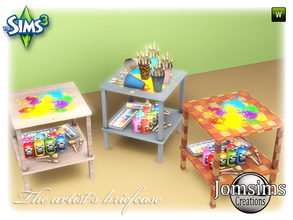 Sims 3 — The artist's briefcase end table by jomsims — The artist's briefcase end table