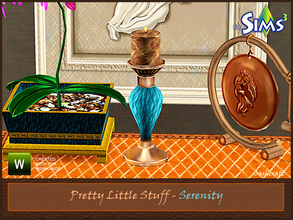 Sims 3 — Pretty Little Stuff Candle by Cashcraft — A fragrant pillar candle with a copper accented stand. Beeswax candle
