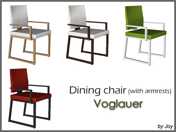 Sims 4 — Dining Chair Voglauer(with armrests) by Joy6 — Stylish Dining Chairs with armrests Color options : 4