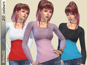 Sims 4 — Double Sweater by Birba32 — Two sweaters, Because winter is cold. The top one is glittering and soft. In 20