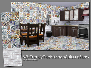 Sims 4 — MB-TrendyTileKitchenCulture2Low by matomibotaki — MB-TrendyTileKitchenCulture2Low, lovely and charming tile wall