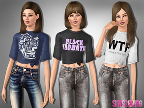 Sims 3 — 473 - Teen Casual Top by sims2fanbg — .:473 - Teen Casual Top:. Top in 5 recolors, Custom mesh, Recolorable. I