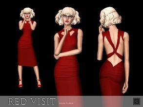 Sims 3 — Dress Red visit by Shushilda2 — Simple evening gown of matte material - new mesh - 1 recolourable channels