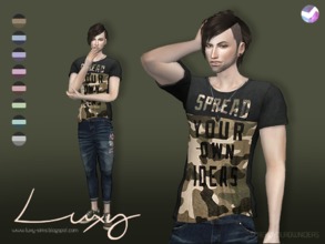Sims 4 — Spread Your Own Ideas by LuxySims3 — Hey! Luxy updating! New t-shirt for males :D 8 Swatches MESH INCLUDED Thank