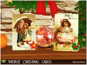 Sims 3 — Vintage Christmas Cards by Severinka_ — Decorative Christmas cards on the table or the fireplace in the vintage