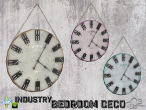 Sims 4 — Bedroom Industry Deco Wallclock 'Domino' by BuffSumm — Part of the *Industry Series*