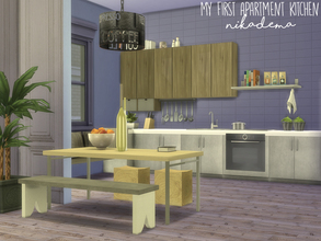 Sims 4 — Nikadema My First Apartment Kitchen by nikadema — This is the second part of my new apartment. The kitchen. I'm