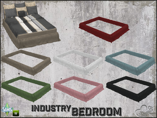 Sims 4 — Bedroom Industry Bed Skirt by BuffSumm — Part of the *Industry Series*