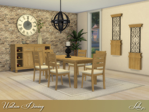 Sims 4 — Watson Dining  by Lulu265 — Watson Dining comes with 3 colour options, includes an extending table, chairs,