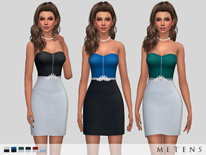 Sims 4 — Rosaleigh Dress by Metens — Comes in 6 colours. Mesh with permission by Ekinege -