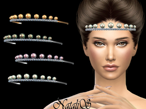 Sims 4 — NataliS_Tiara with pearls and crystals by Natalis — Tiara with pearls and crystals. This jewellery will make