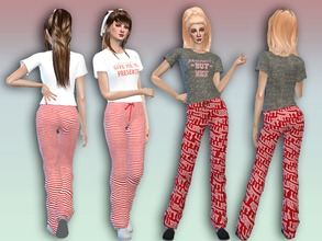 Sims 4 — 'Naughty But Nice' Pajama Bottoms by Simlark — Naughty or nice, every female sim deserves cute pajama bottoms