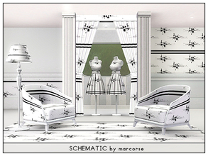 Sims 3 — Schematic_marcorse by marcorse — Geometric pattern: schematic type diagram in black on white