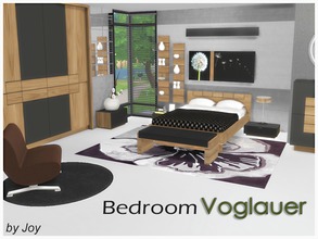 Sims 4 — Bedroom Voglauer  by Joy6 — A set of furniture for the bedroom in a modern style Objects in this set: Ottoman 2