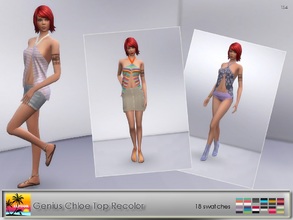 Sims 4 — Genius Chloe Top Recolor - mesh needed by Elfdor — This is recolor of the great work from Genius6662 and you