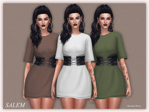Sims 4 — Karina Dress by Salem_C — new mesh 5 swatches HQ Texture (Compatible with HQ Mod by Alf-si)