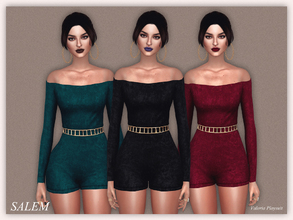 Sims 4 — Valeria Playsuit by Salem_C — new mesh 5 swatches HQ Texture (Compatible with HQ Mod by Alf-si)