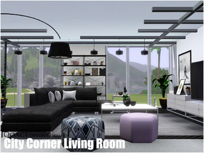 Sims 3 — City Corner Living Room by QoAct — QoAct Design Workshop | 2016 Living Room Collection Set Content: - City