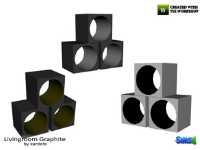 Sims 4 — kardofe_Livingroom Graphite_Decorative boxes by kardofe — Three small decorative boxes, stacked, in three
