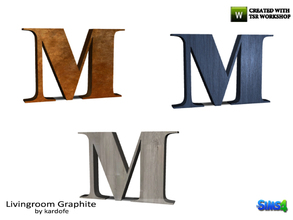 Sims 4 — kardofe_Livingroom Graphite_M by kardofe — Letter M, decorative, in three different textures 