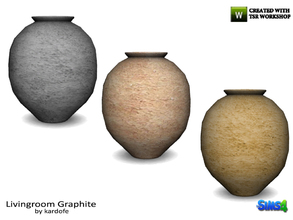 Sims 4 — kardofe_Livingroom Graphite_Vase 2 by kardofe — Large clay vase cooked in three different options 