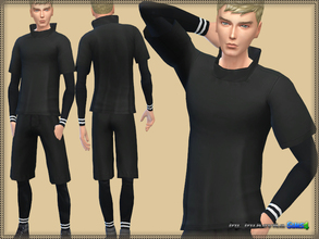 Sims 4 — Set Tokyo Ghoul by bukovka — A set of clothes for males, includes - shorts and T-shirt. Designed for men from