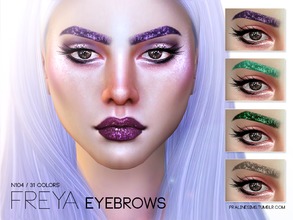 Sims 4 — Freya Eyebrows N104 by Pralinesims — Glittery eyebrows in 31 colors