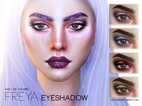 Sims 4 — Freya Eyeshadow N42 by Pralinesims — Glittery eyeshadow in 26 colors