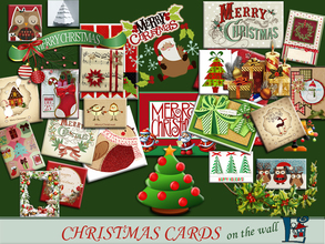 Sims 4 — Christmas cards on the wall  by evi — The previous Christmas cards decorate the house festive. A set of 5.