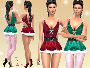 Sims 4 — Winter CollectZ. IX by Zuckerschnute20 — An outfit of velvet and silk for all X-Mas friends, as lingerie or