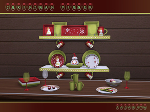 Sims 4 — Christmas Dinner by soloriya — Holiday set. Includes 13 decorative objects. Each object can be found in category